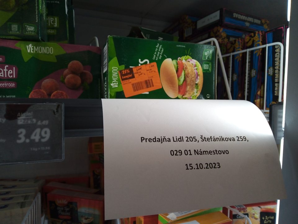 predaj potraviny po DMT do 45 dní
