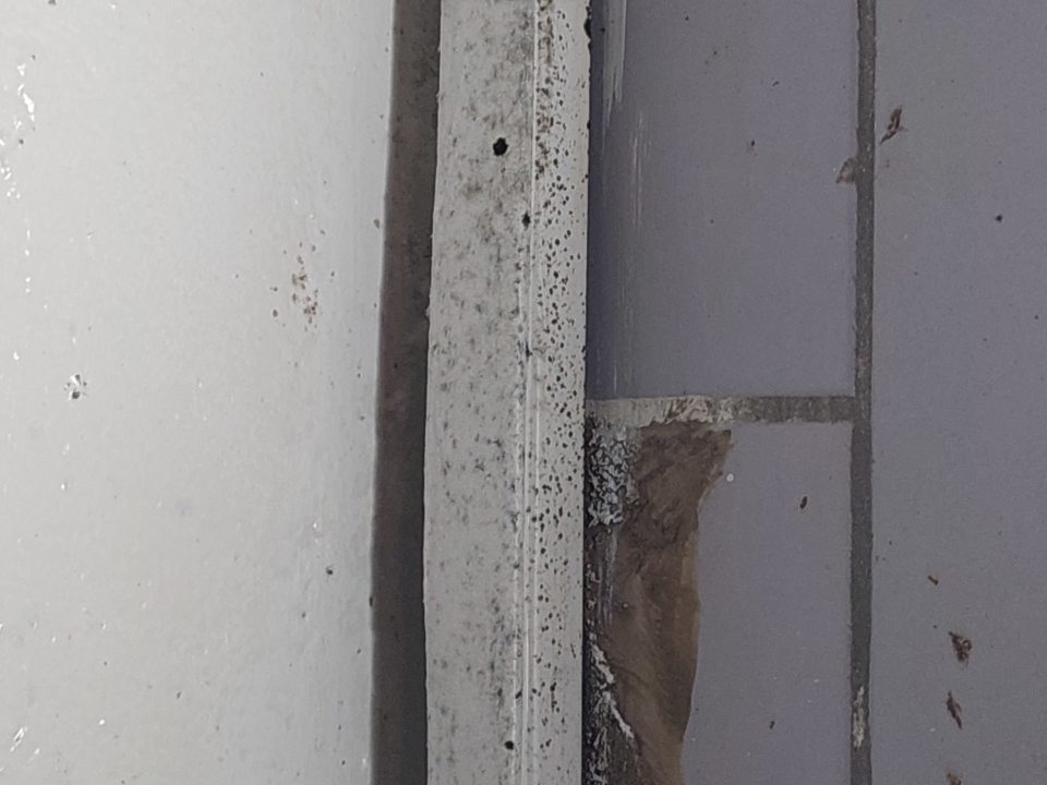 V chladiacom boxe na potrubí nad dverami výskyt plesne.