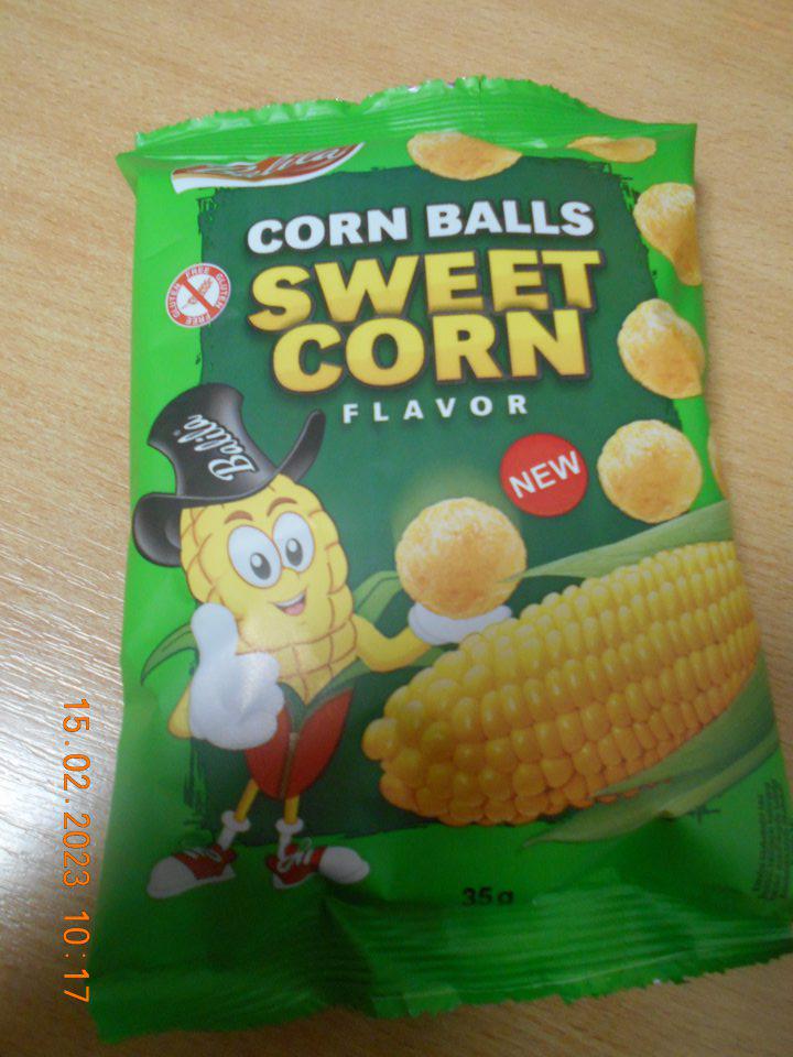 Zistený nedostatok u jedného druhu výrobku: CORN BALLS SWEET CORN FLAVOR Chrumkavé kukuričné guľôčky s príchuťou sladkej kukurice - nedotlačený dátum minimálnej trvanlivosti (nedotlačený deň).