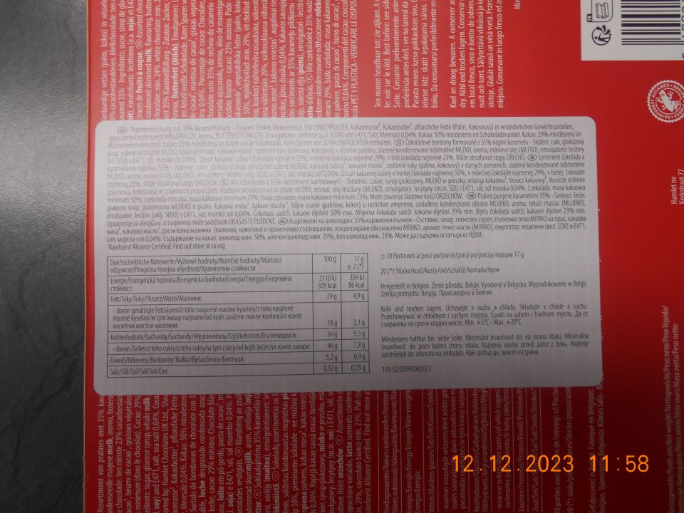 nesprávne uvedený výraz - Výživové hodnoty