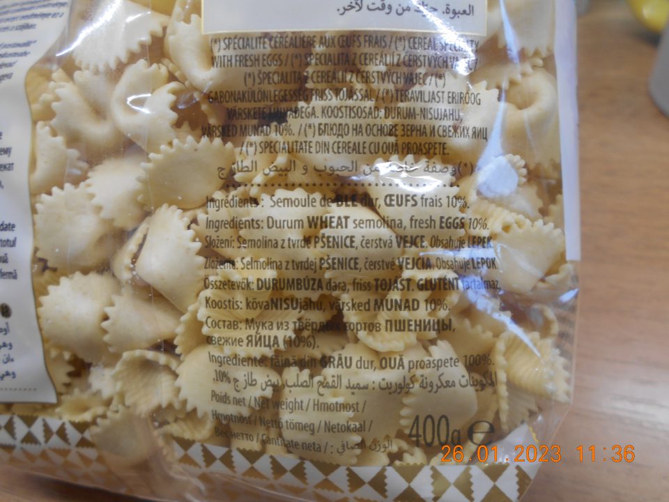  Chýbajúce percentruálne zastúpenie zložiek, uvedených v názve výrobku. 