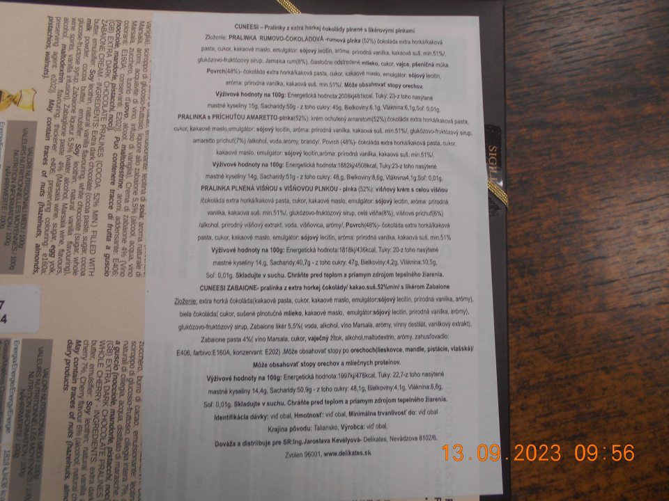 použité skratky (kakaová suš.min.51%)