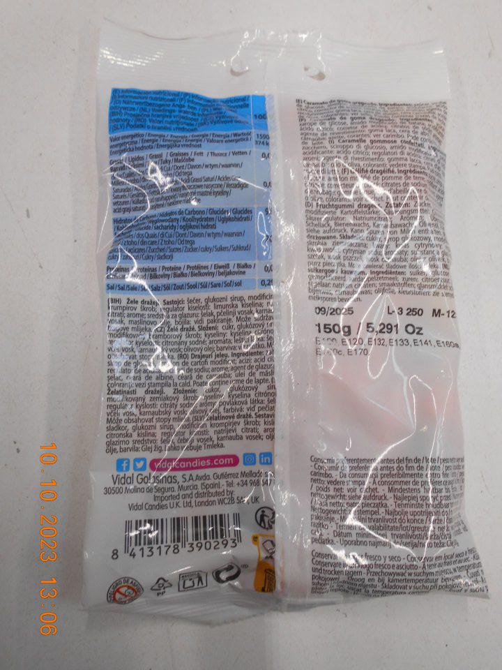 nie je uvedený názov v štátnom jazyku, uvedené je" Želatinasti Dražeji" 