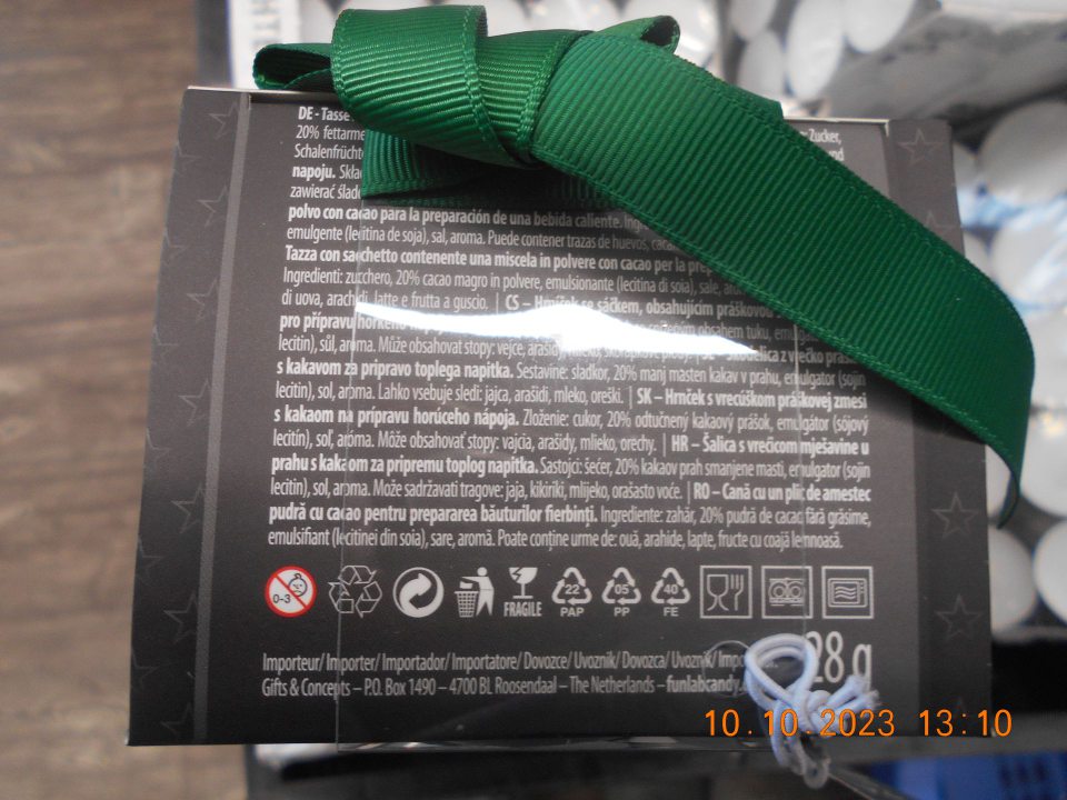  v zložení výrobku nie je zvýraznená látka spôsobujúca alergie alebo neznášanlivosť (sójový lecitín)