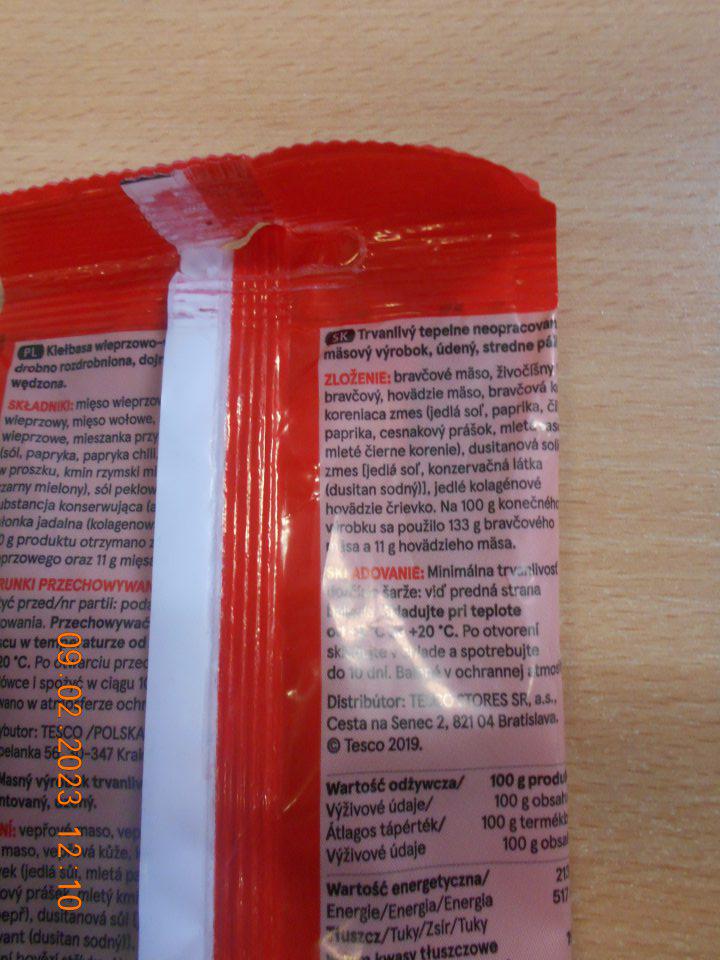  Povinné údaje o výrobku nie sú uvedené v kodifikovanje podobe štátneho jazyka 