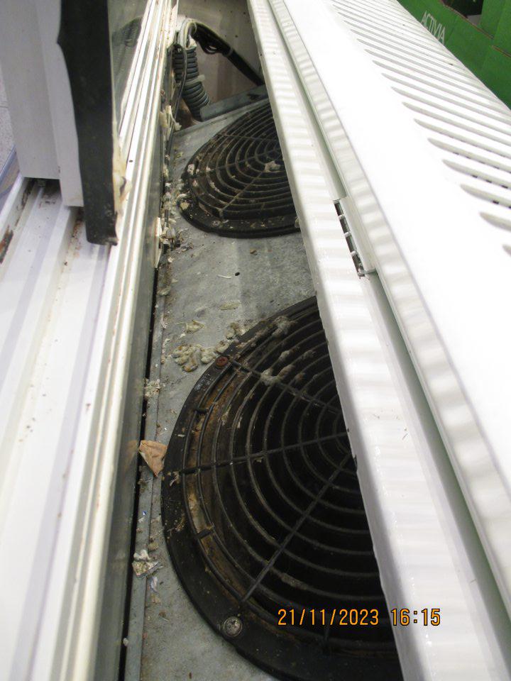 V chladiacich boxoch s uskladnenými mliečnymi výrobkami sa pod kovovou mriežkou nachádzali zvyšky jogurtov a hrubý nános špiny a plesne.