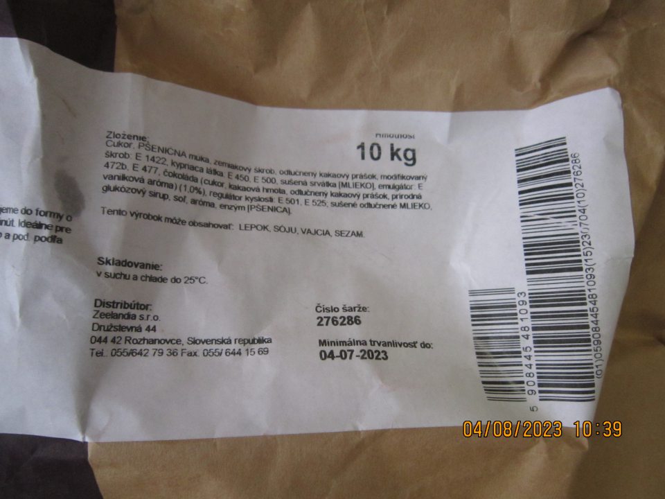 uskladnenie 7 druhov surovín po uplynutí dátumu minimálnej trvanlivosti spoločne so surovinami používanými vo výrobnom procese