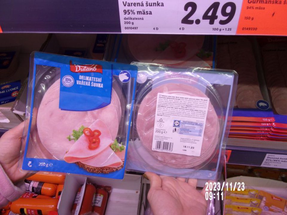 Predaj mäsového výrobku Dulano delikatesná varená šunka 200g, 5 ks, DS: 18.11.23, po uplynutí DS.