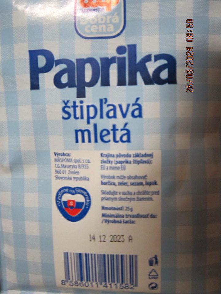 Paprika štipľavá mletá po uplynutí dátumu minimálnej trvanlivosti (18 ks)