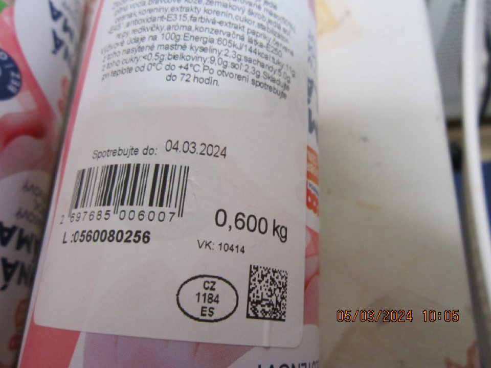 Tovar po ulynutí DS