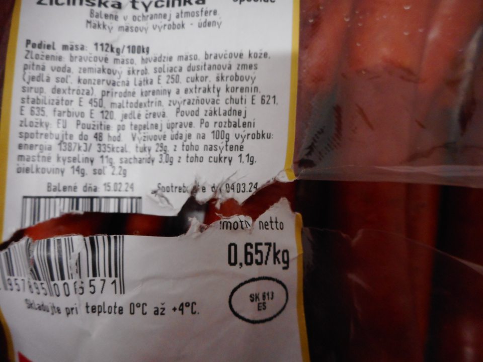 mäsový výrobok po dátume spotreby