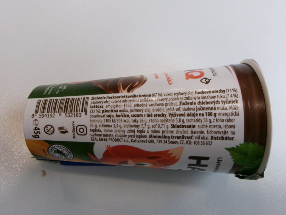  v zložení výrobku sú nesprávne uvedené výživové údaje (Tuky 26g, z toho nasýtené 5.8g, sacharidy 58g, z toho cukor 35g - správny výraz : (Tuky 26g, z toho nasýtené mastné kyseliny 5.8g, sacharidy 58g, z toho cukry 35g) 