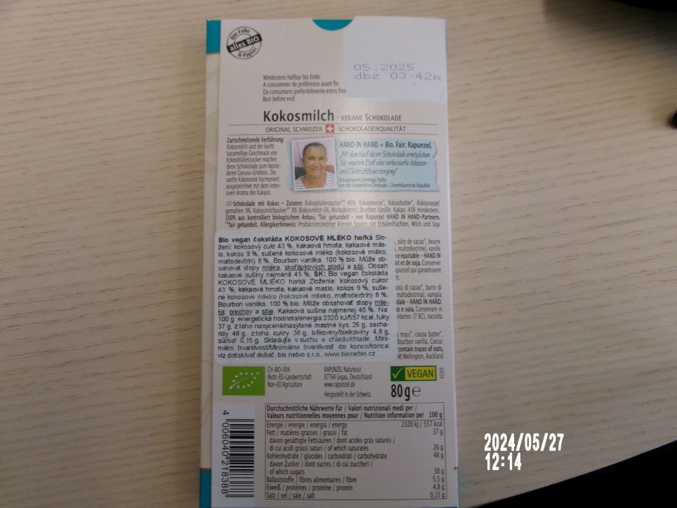  Zistený použitý nesprávny výraz ,,na sto granmov energetická hodnota", namiesto výrazu ,,výživové údaje"