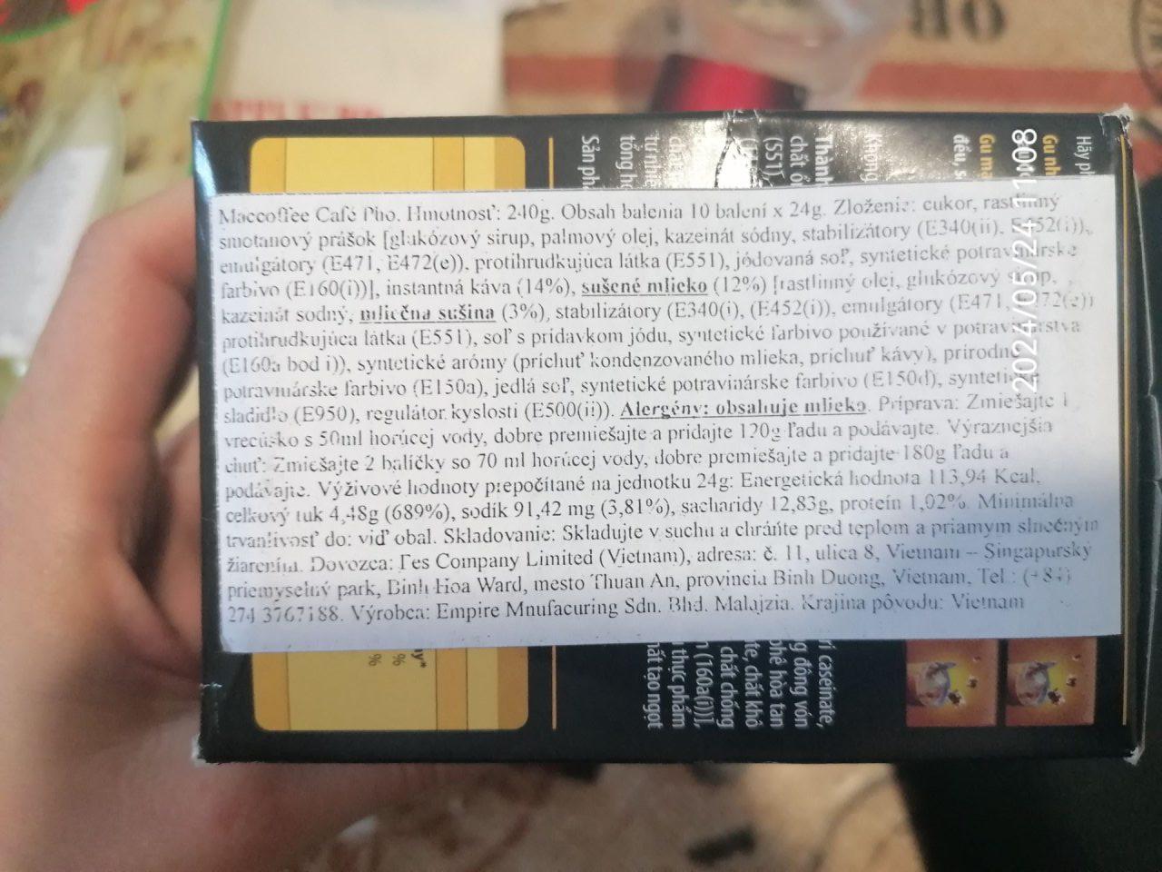 Nesprávne označené výživové údaje a chýba opisný názov výrobku.
