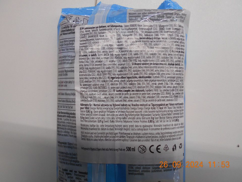 Nesprávne uvedený názov: Mrazené nanukovy pre domáce zmrazenie.