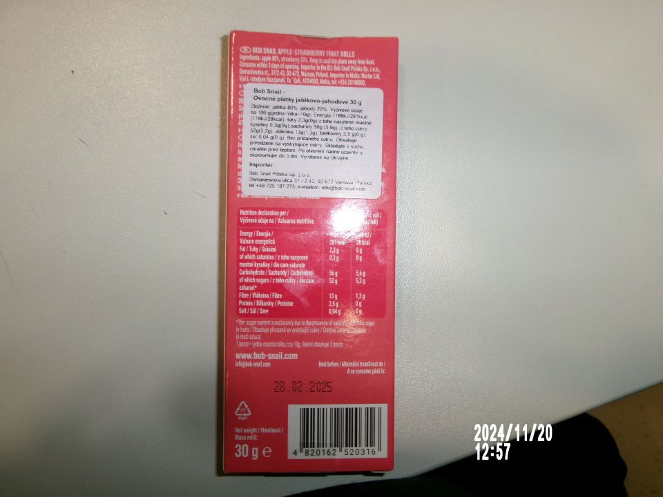 Chýbajúci opisný názov a fyzikálny stav u štyroch druhov potravinárskych výrobkov. 