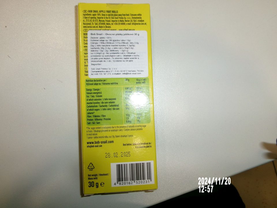 Chýbajúci opisný názov a fyzikálny stav u štyroch druhov potravinárskych výrobkov. 