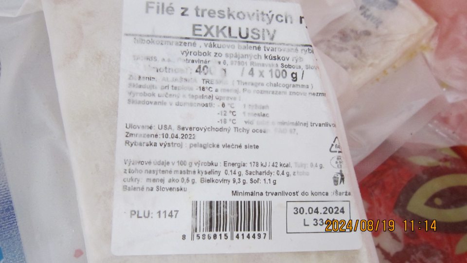 Rybie filé po dátume minimálnej trvanlivosti