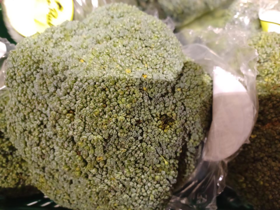 Brokolica – súkvetia boli silno rozkvitnuté až nažltnuté, zvädnuté so začínajúcim hnilobným procesom.