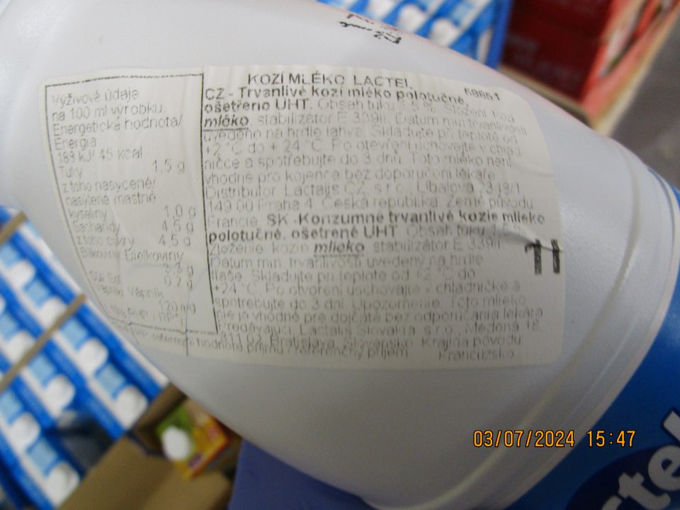 Povinný údaj ,,minimálna trvanlivosť do" v nesprávnom tvare. 