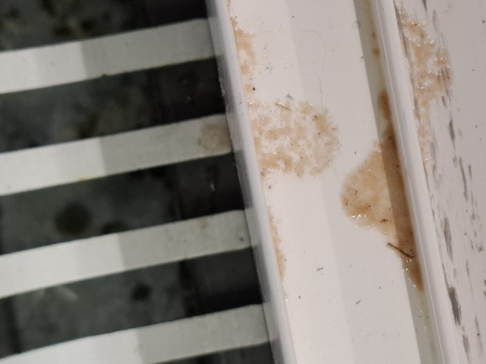 Znečistenie mriežky chladiacej vitríny.