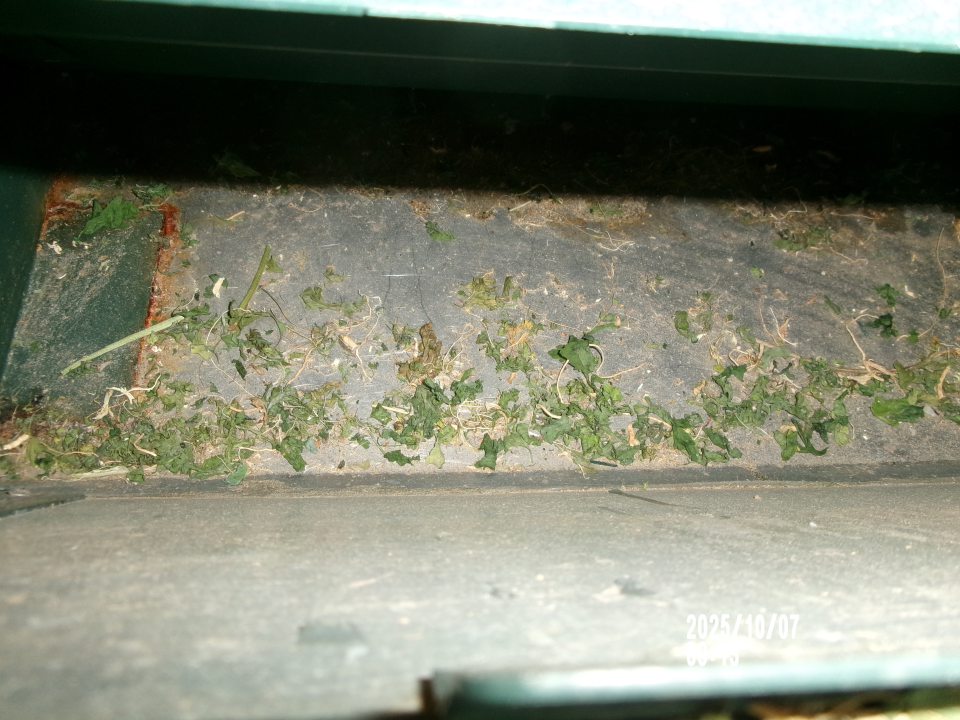 Zistený znečistený priestor pod mriežkou zvyškami plodín, listov, hlinou v chladiarenskej vitríne s uchovávanou čerstvou zeleninou a ovocím.