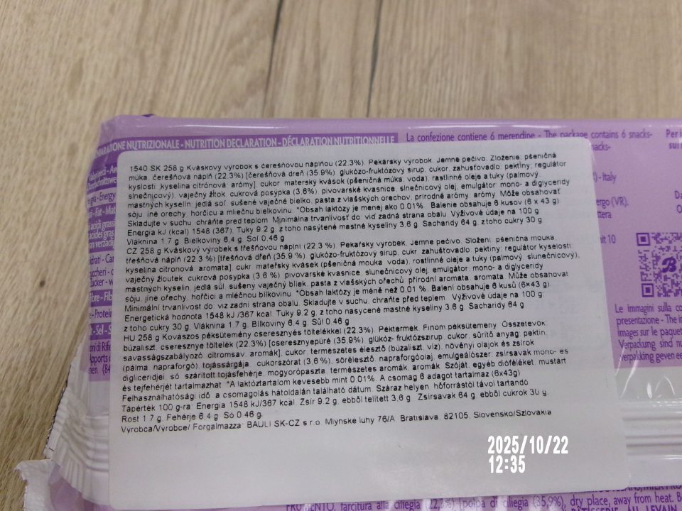  Chýbajúce zvýraznené zložky, spôsobujúce alergie alebo neznášanlivosť. 