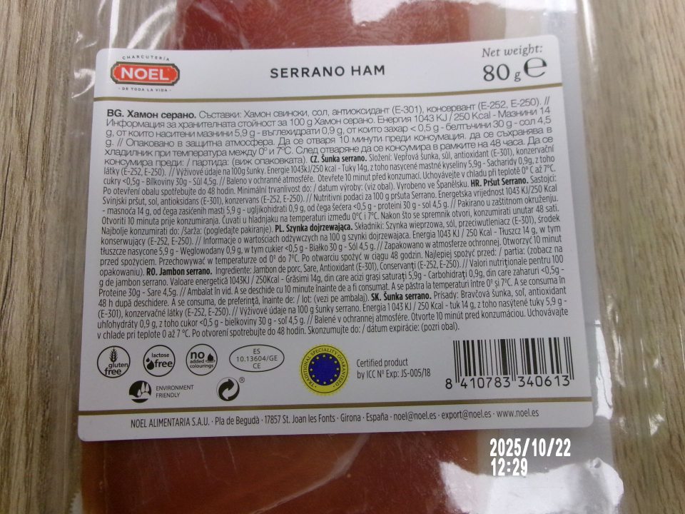 Nesprávne uvedená terminológia u výživových údajov u jedného druhu potravinárskeho výrobku.