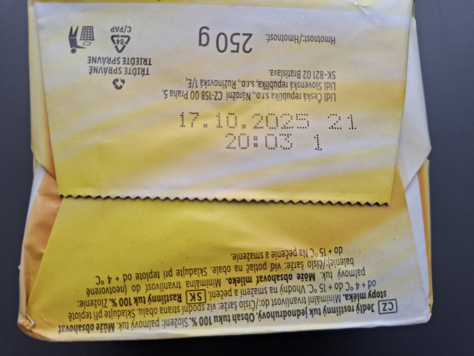 Potravina umiestňovaná na trh po uplynutom dátume minimálnej trvanlivosti.