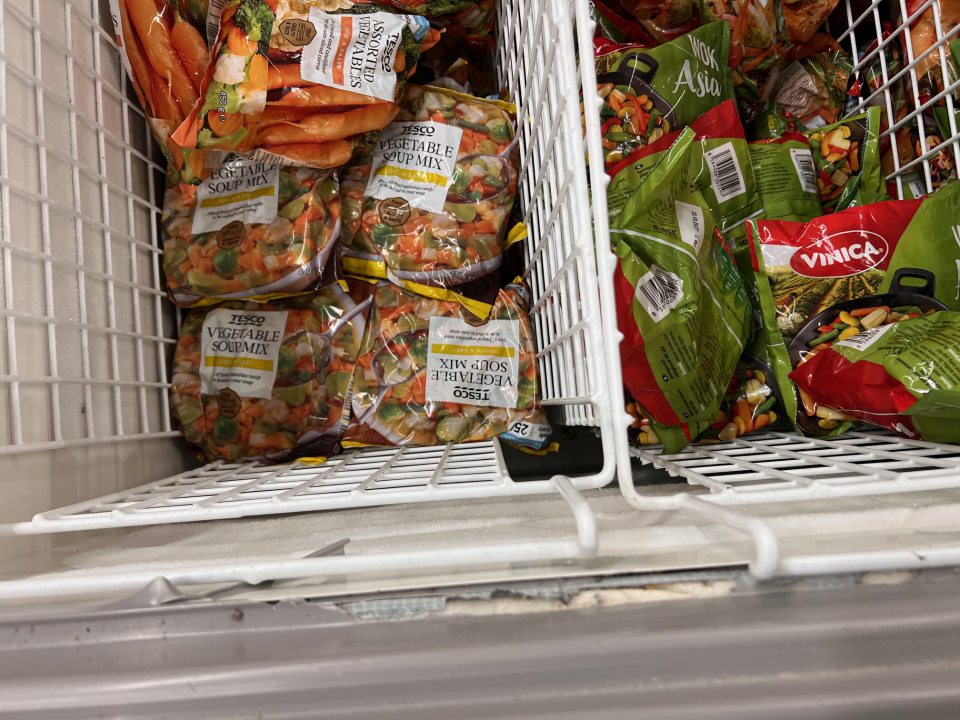 poškodenie celistvosti plastových vodiacich líšt a horných plastových častí 3 mraziacich zariadení s hlbokozmrazenou zeleninou a produktami rybolovu (popraskané a chýbajúce plastové časti)