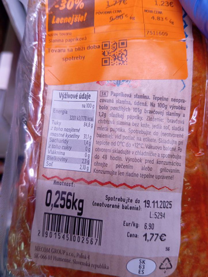 Predaj po dátume spotreby.