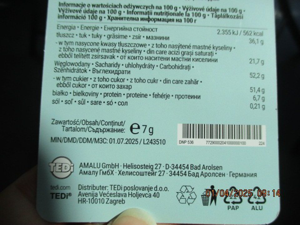 Get Well soon Mliečna čokoláda 7g - údaj o DMT uvedený v tvare cit: ,,MIN/DMD/DDM/M3C: 01.07.2025