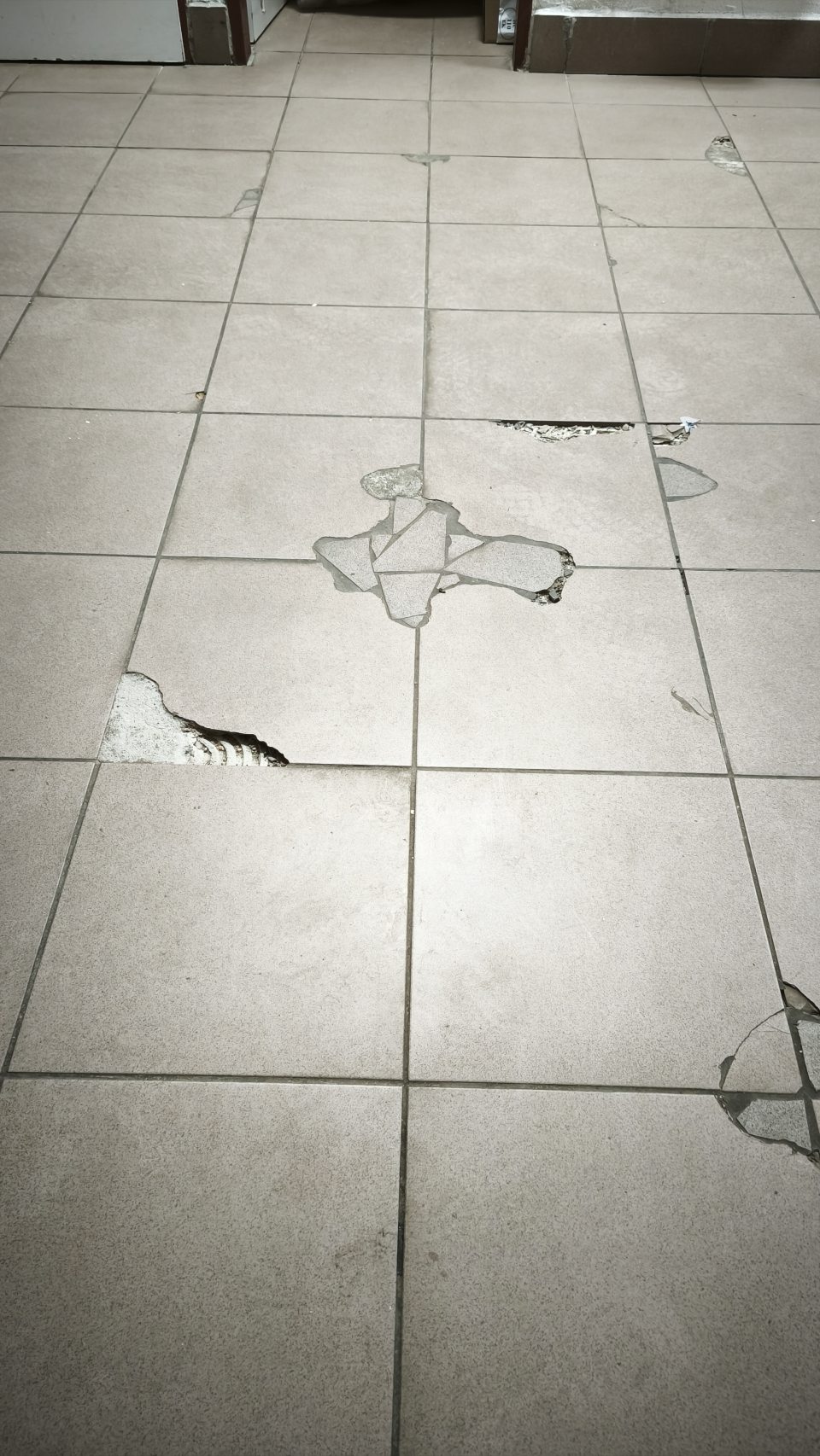 Podlaha v sklade potravín bola necelistvá, poškodená s nerovným povrchom, následkom čoho je ťažko čistiteľná, čím vzniká riziko hromadenia nečistôt.