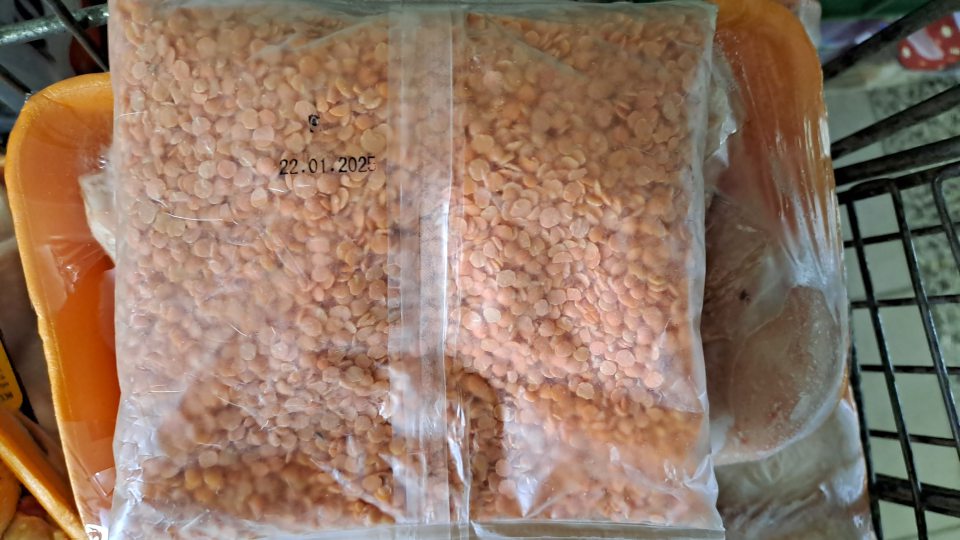 2. Predaj potravín po uplynutí DMT ( 03.2024 ) viac ako 45 dní - 11 mesiacov, Šošovica červená lúpaná.