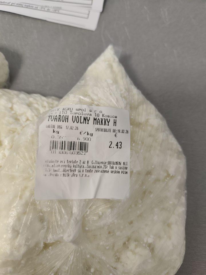 Predaj potraviny s predĺženým dátumom spotreby - tvaroh hrudkovitý mäkký