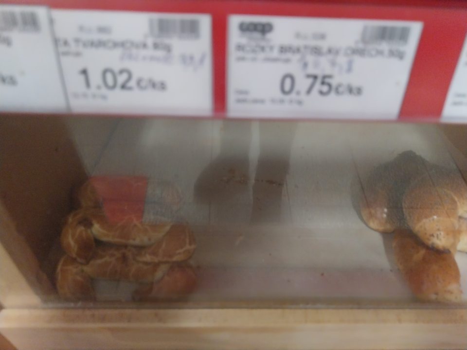 Zle označený pekárenský výrobok.