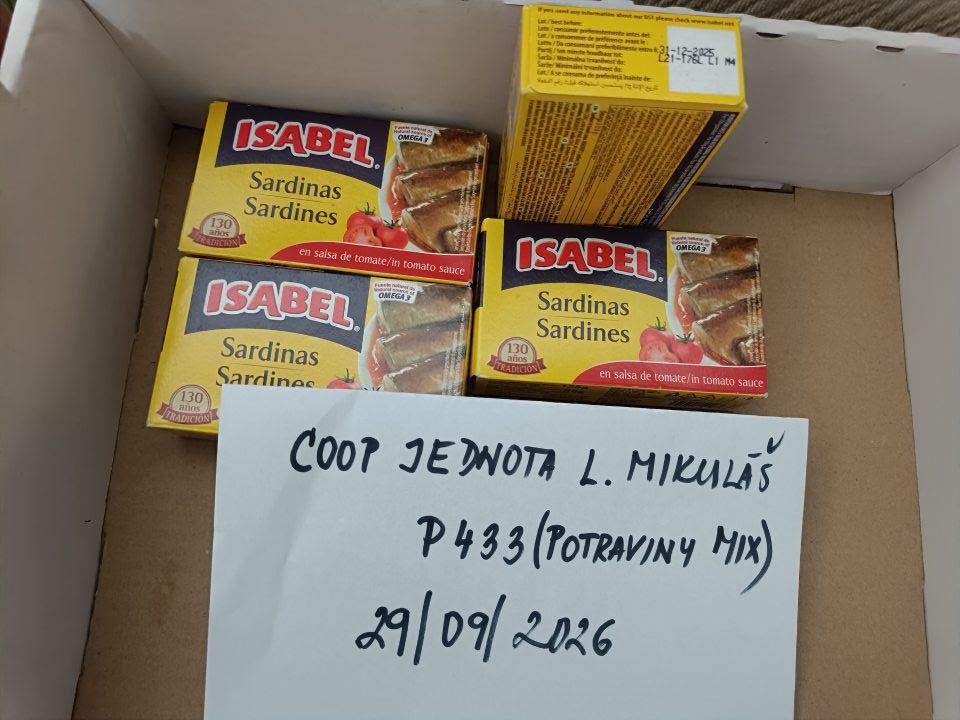 Rybacia konzerva po uplynutí dátumu minimálnej travanlivosti