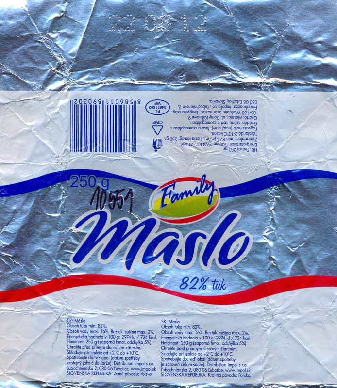 „Maslo“ Family (pôvod výrobku Poľsko) - s cudzím tukom 